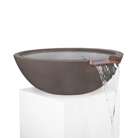 The Outdoor Plus 33 Round Sedona Water Bowl - GFRC Concrete - Chestnut - OPT-33RWO-CST
